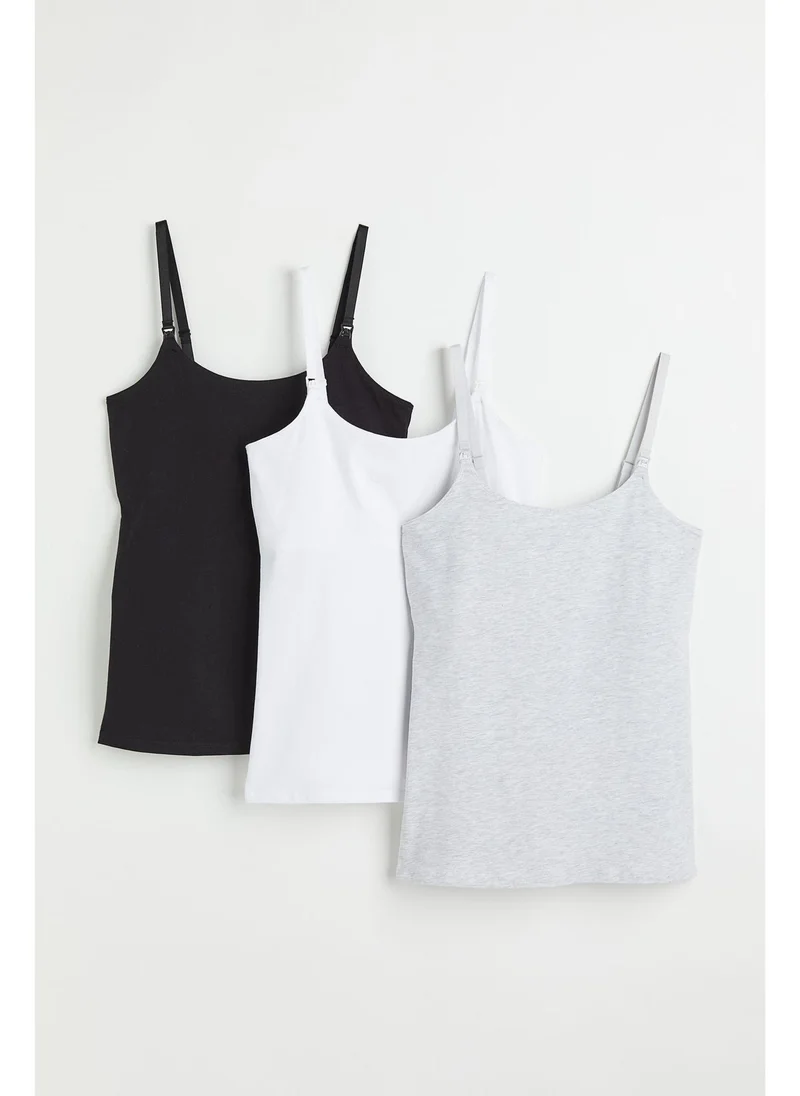H&M MAMA 3-pack nursing vest tops