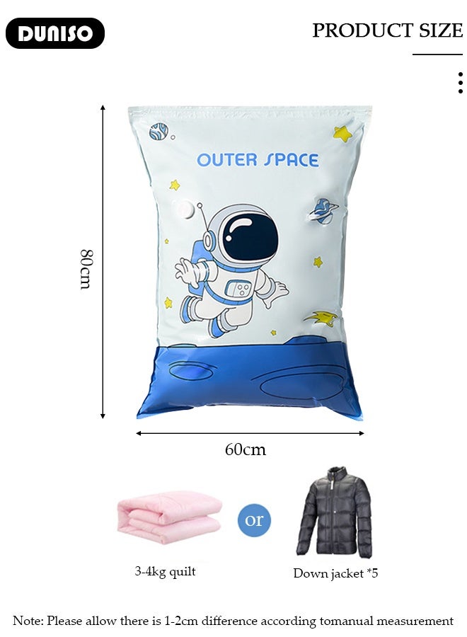 DUNISO 80*60 cm Vacuum Storage Bags-5 Compression Bags Pump Needed Reusable Compression Bags Space Saver Home Packing Organizers for Packing, Clothes, Comforters, Blankets - Image 2
