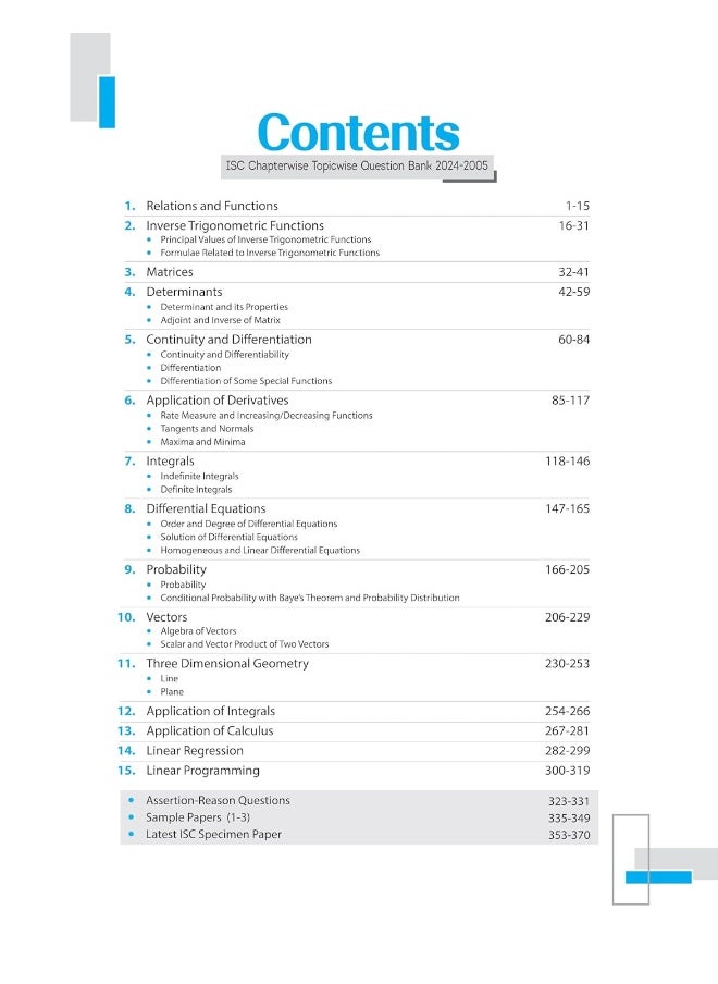 ISC Chapterwise Mathematics 12th  - Image 2