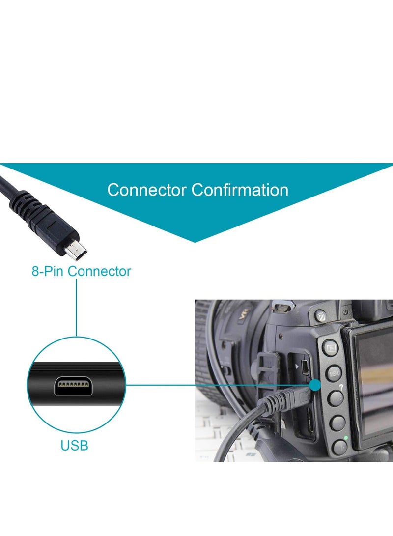 Replacement UC-E6 USB Cable Photo Transfer Cord Compatible with CoolPix/L/D/P Series Digital Camera D3300 D750 D7200 Coolpix L340 L32 A10 P520 P500 S6000 S9200 S3300 S9100 (8Pin)  - Image 3