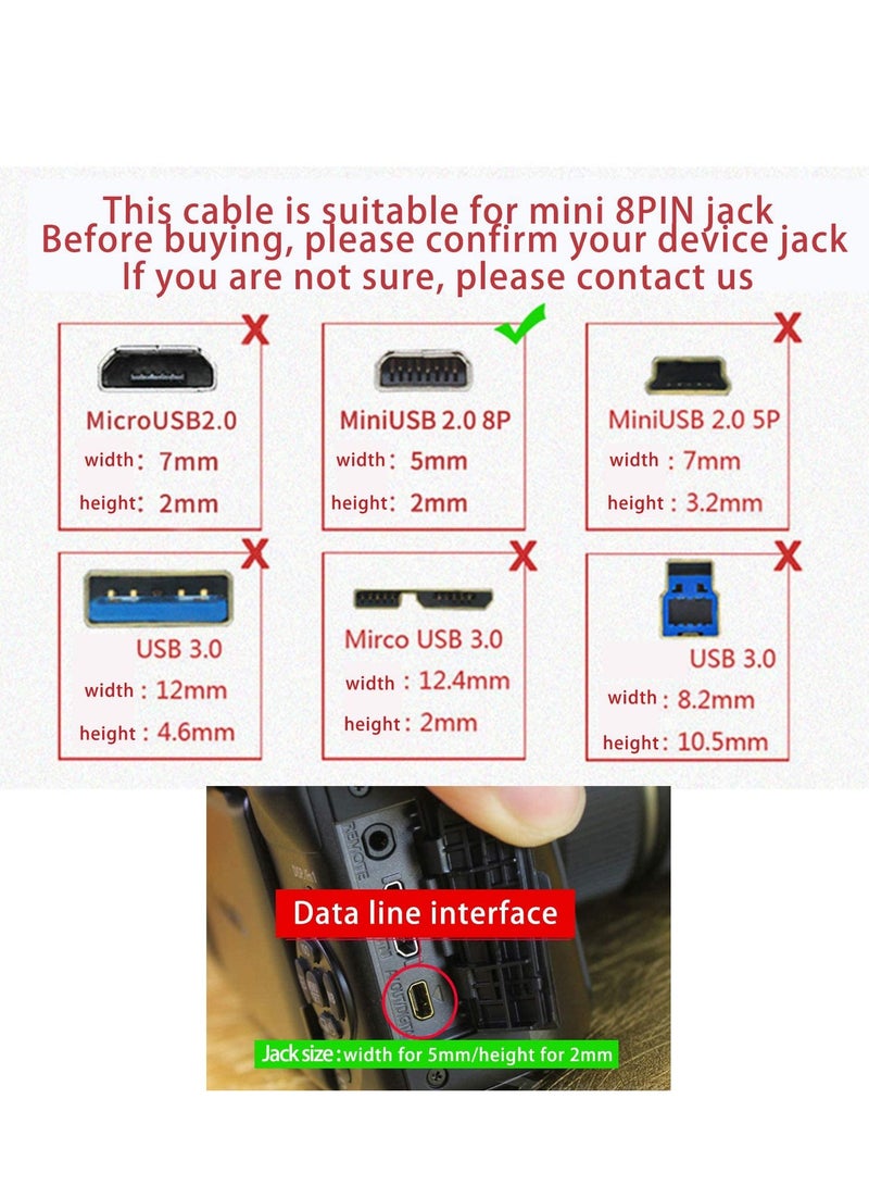 Replacement UC-E6 USB Cable Photo Transfer Cord Compatible with CoolPix/L/D/P Series Digital Camera D3300 D750 D7200 Coolpix L340 L32 A10 P520 P500 S6000 S9200 S3300 S9100 (8Pin)  - Image 5