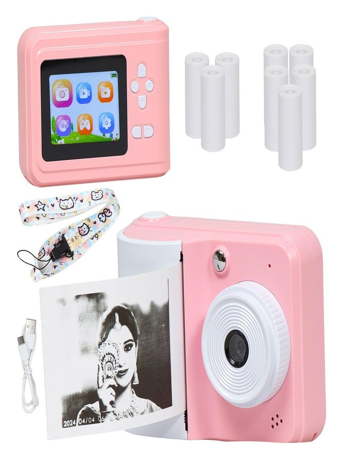 PN AVAN Kids Digital Camera with Instant Print, 2.4" LCD Screen, 8 Thermal Paper Rolls (Pink- Model 1) - Image 1