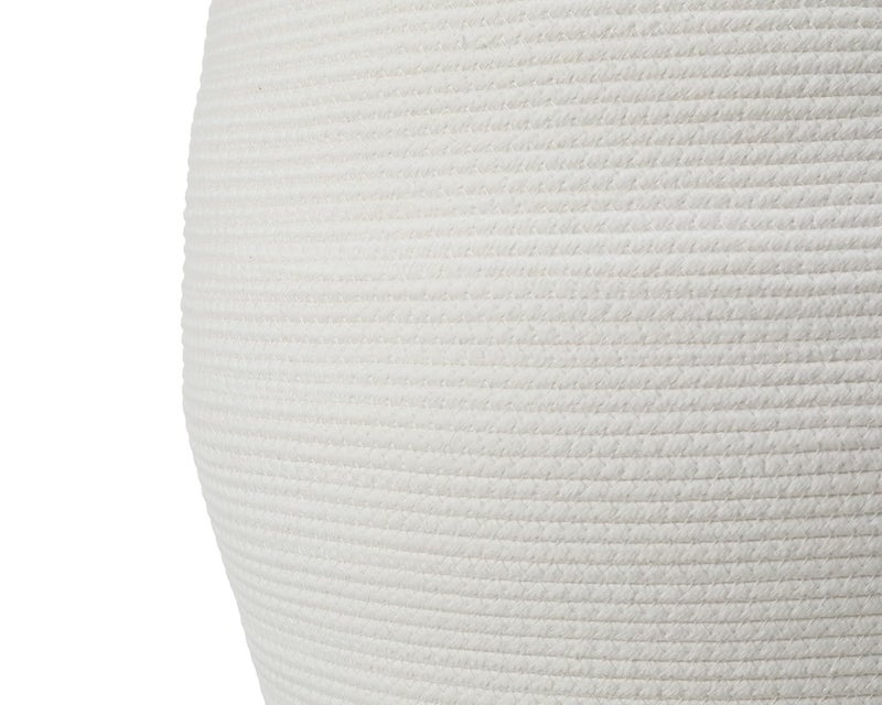 Cottonphant Extra Large Cotton Rope Flagon Basket with Lid and Zipper, Versatile Hamper and Cloth Bin for Clothes, Towels, Blankets, Perfect for Living Room Organization (White/Camel Bottom, 20"x26") - Image 4