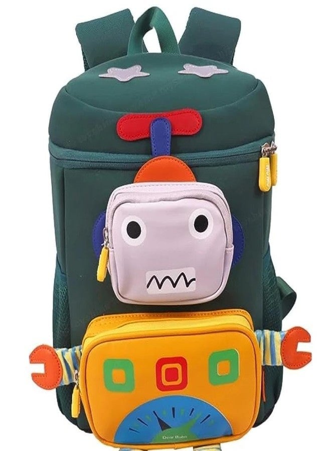 Bluebell Green colors Children's School Bag Bear Cartoon Backpack Nylon Kids Sling Chest Multi-Purpose Baby Shoulder Bag for 4-8 Years Kids (Multicolor) - Image 1