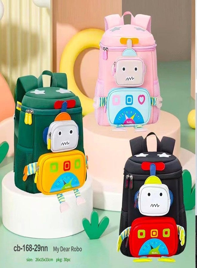 Bluebell Green colors Children's School Bag Bear Cartoon Backpack Nylon Kids Sling Chest Multi-Purpose Baby Shoulder Bag for 4-8 Years Kids (Multicolor) - Image 4