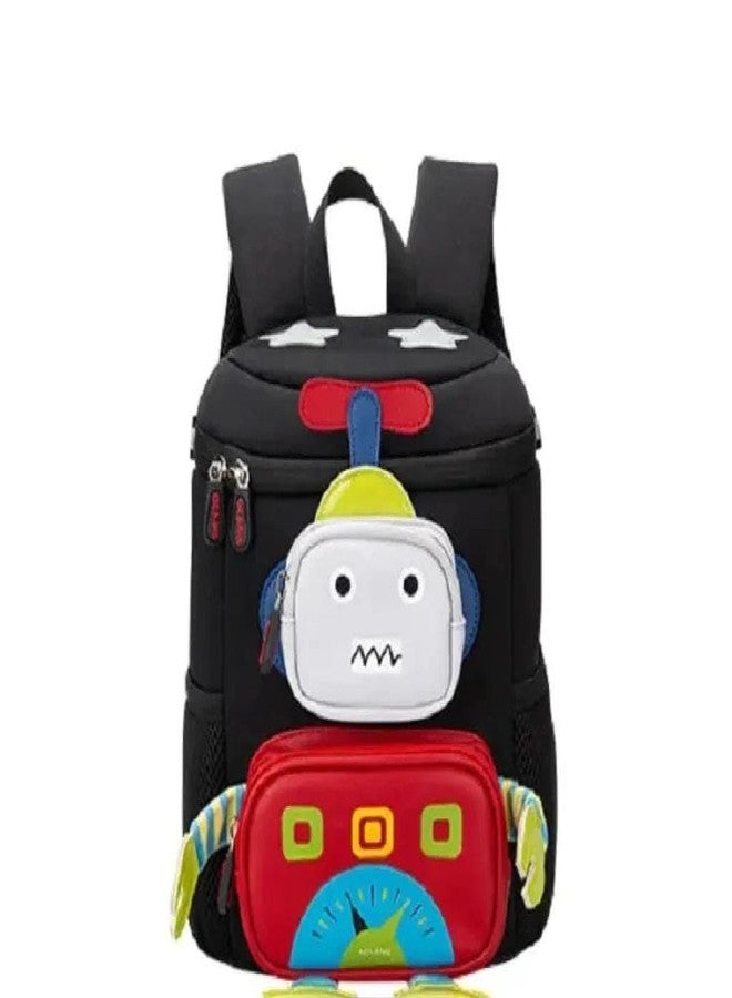 Bluebell Green colors Children's School Bag Bear Cartoon Backpack Nylon Kids Sling Chest Multi-Purpose Baby Shoulder Bag for 4-8 Years Kids (Multicolor) - Image 2