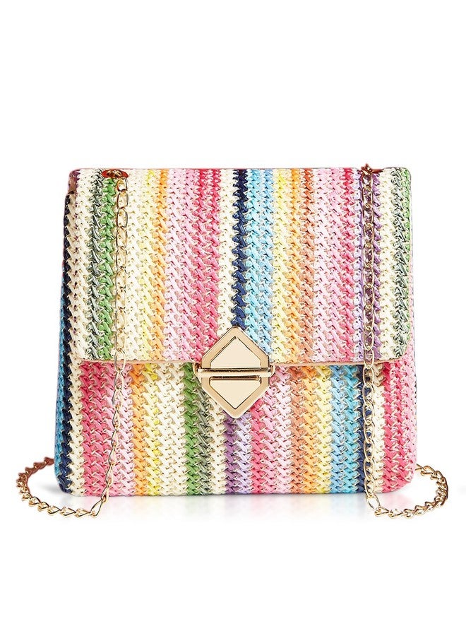 QTKJ Bohemian Straw Beach Bag, Crossbody Bags for Women, Handmade Woven Purse, Tassel Handbags for Vacation, Travel - Image 1