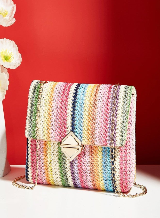 QTKJ Bohemian Straw Beach Bag, Crossbody Bags for Women, Handmade Woven Purse, Tassel Handbags for Vacation, Travel - Image 2