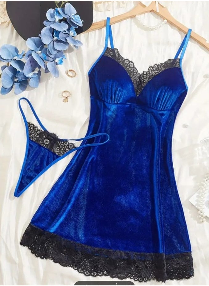 Hanady Trendy women's lingerie in French velvet x lace - a feminine look that combines elegance and comfort  - Image 1
