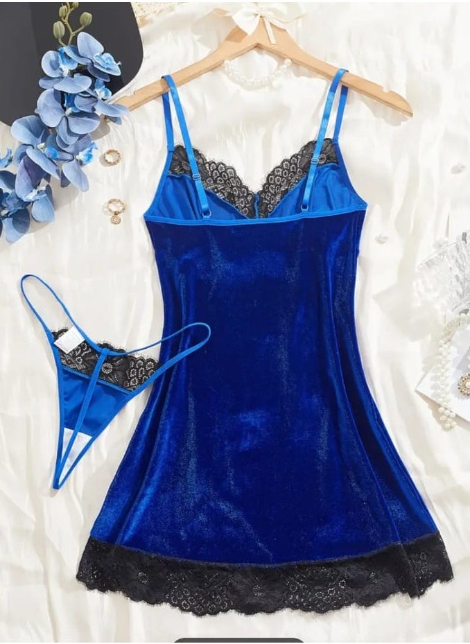 Hanady Trendy women's lingerie in French velvet x lace - a feminine look that combines elegance and comfort  - Image 2