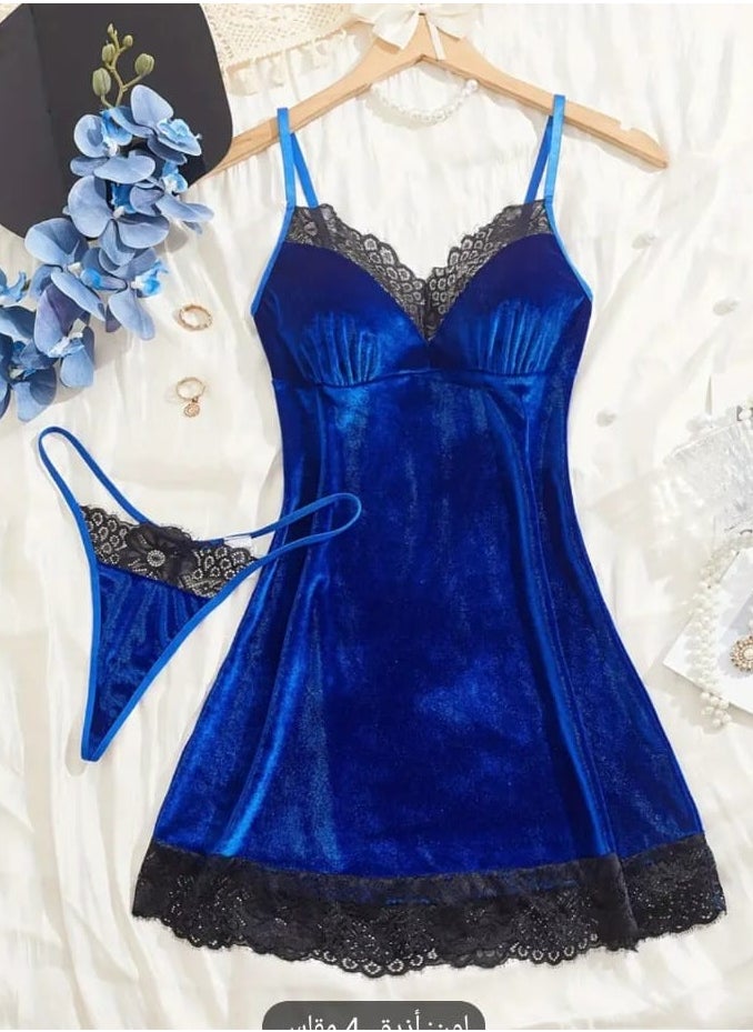 Hanady Trendy women's lingerie in French velvet x lace - a feminine look that combines elegance and comfort  - Image 3