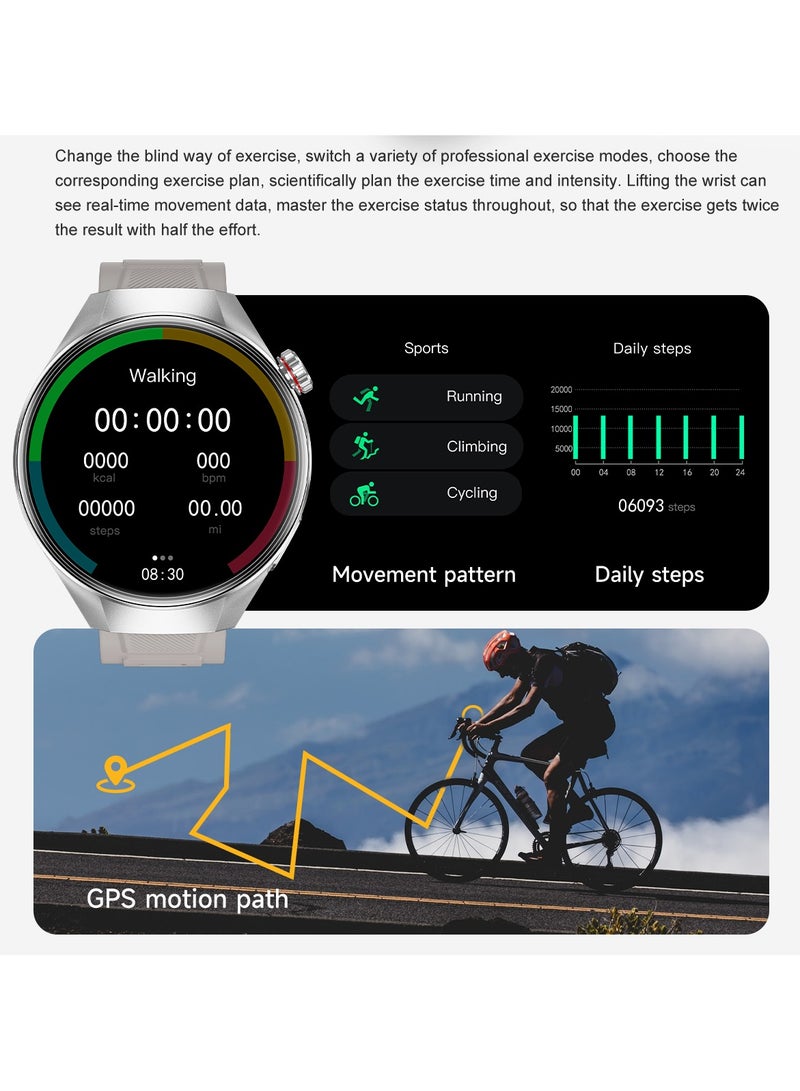 RollsTimi  Men's Smart Watch, 1.75-Inch AMOLED HD Screen, Support Bluetooth Calls, Activity Tracking, Heart Rate Monitoring, Smart Sports Watch, G5PLUS Silver - Image 4