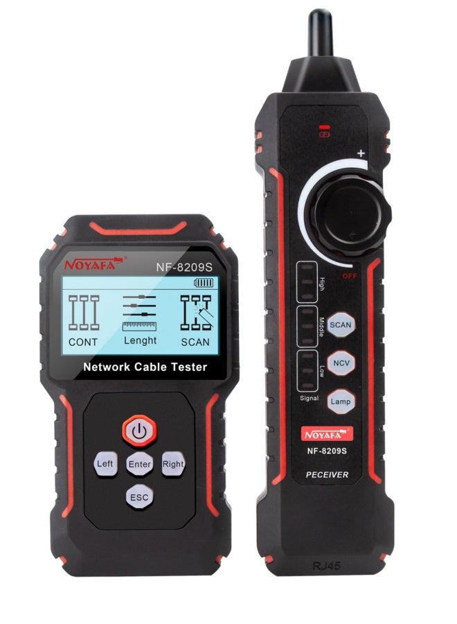 NOYAFA NF-8209S POE Wire Checker LCD Display Measure Length LAN Cable Cat5 Cat6 LAN Test Network Tool Scan Cable Wiremap Tester - Image 1
