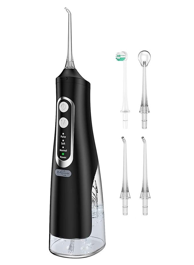 Water Dental Floss er Teeth Pick - Portable  Modes Dental Oral,  Waterproof Powerful Battery 310 ML Water Tank for Home Travel (Black) - Image 1