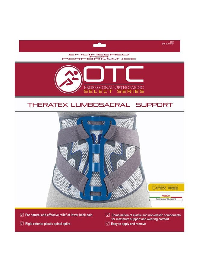 OTC Lumbosacral Back Splint, theratex Spinal Maximum Support, Gray (Rigid Splint), Large - Image 3