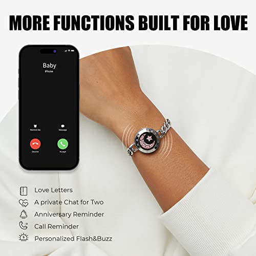 TOTWOO Touch Bracelets for Couples, Vibration & Light up for Love Couples Long Distance Relationship Gifts for Girlfriend Bluetooth Pairing Jewelry - Image 3