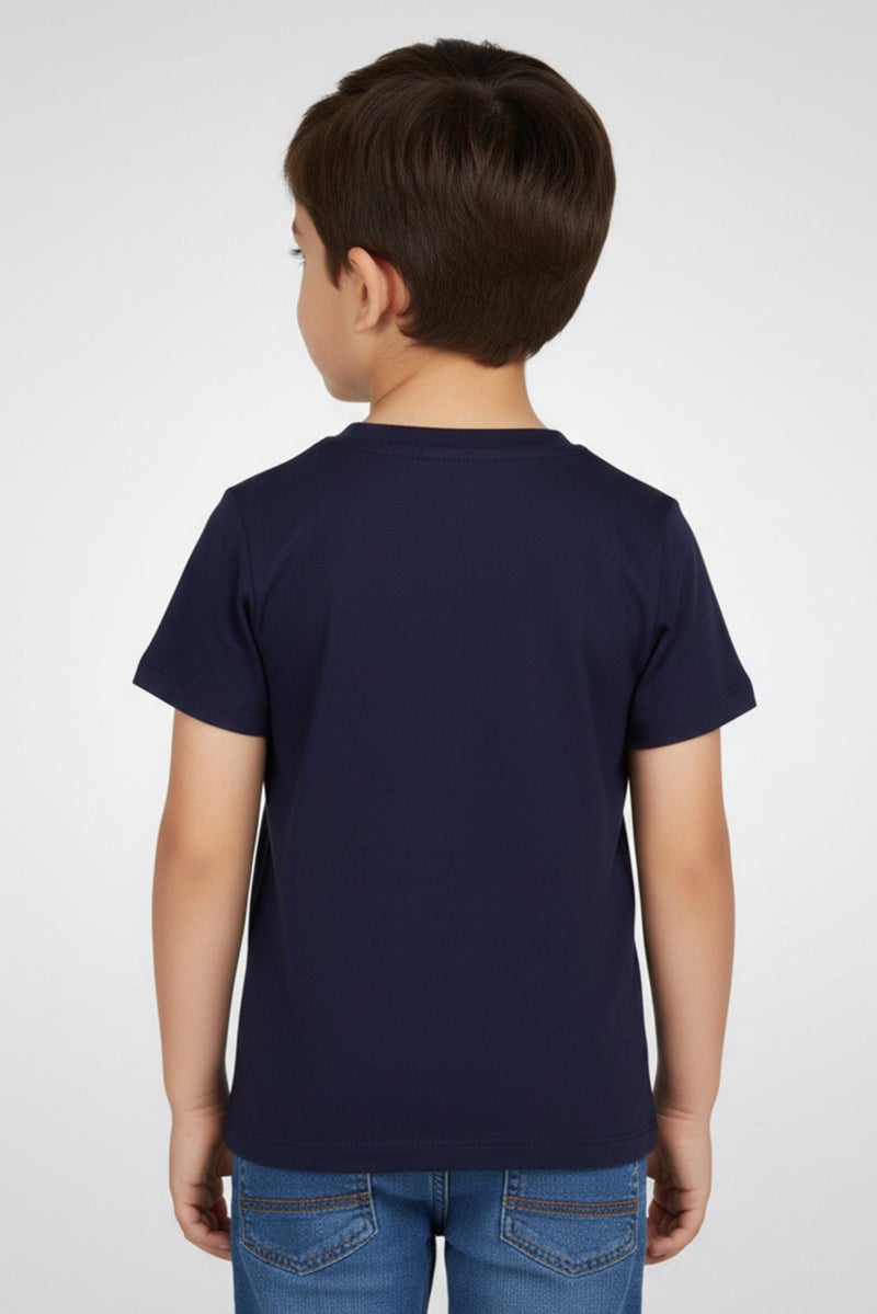 Hamleys Toddlers Boy Short Sleeve Graphic Print T-Shirt, Navy Blue - Image 2