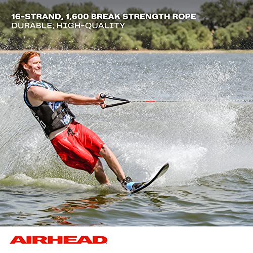 Airhead حبل تزلج مائي من Airhead، 4 أقسام لتزلج الماء، وويك بورد، وكين بورد، أسود - Image 4