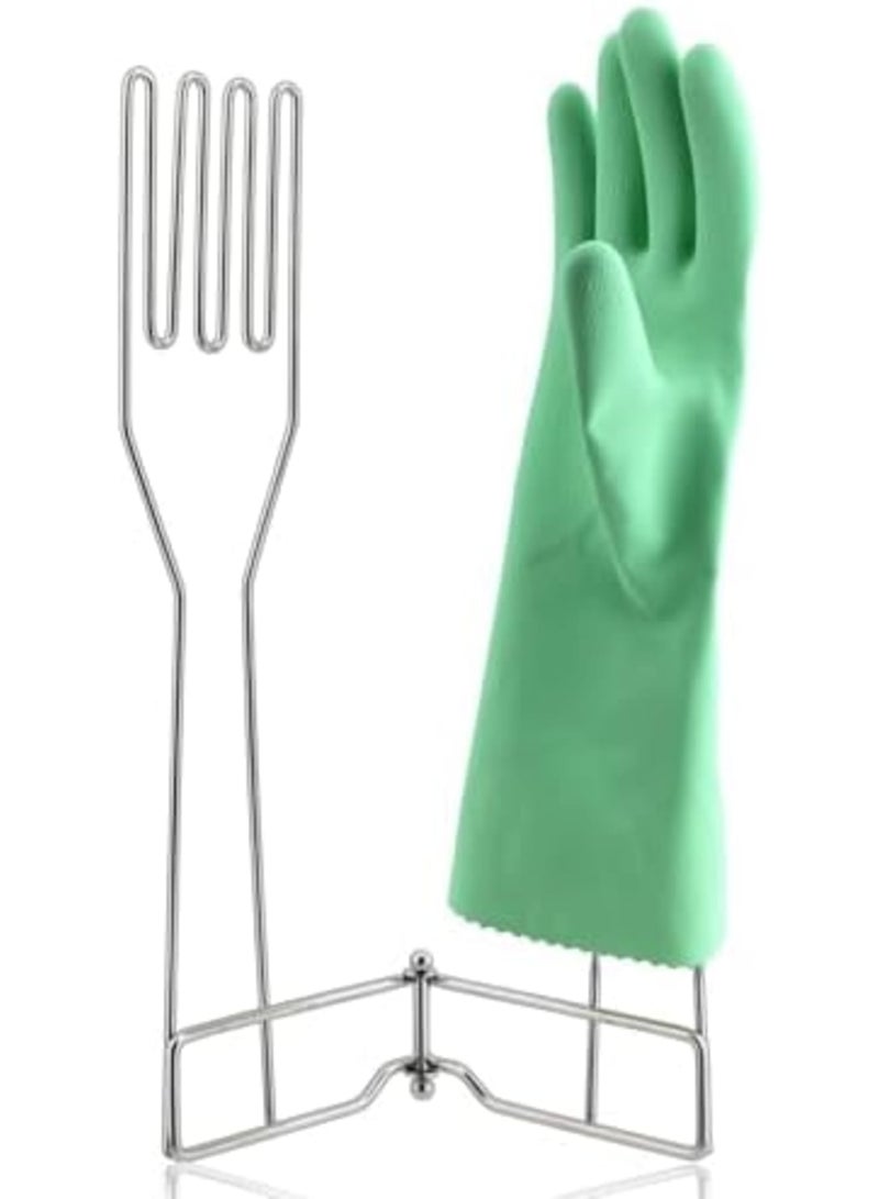SYOSI Kitchen Glove Holder,Stainless Steel Glove Rack,Kitchen Vertical Glove Support Multi-Purpose Glove Drain Rack,Collapsible Glove Drying Stand,Rubber Glove Drying Rack, Reusable Bag - Image 1