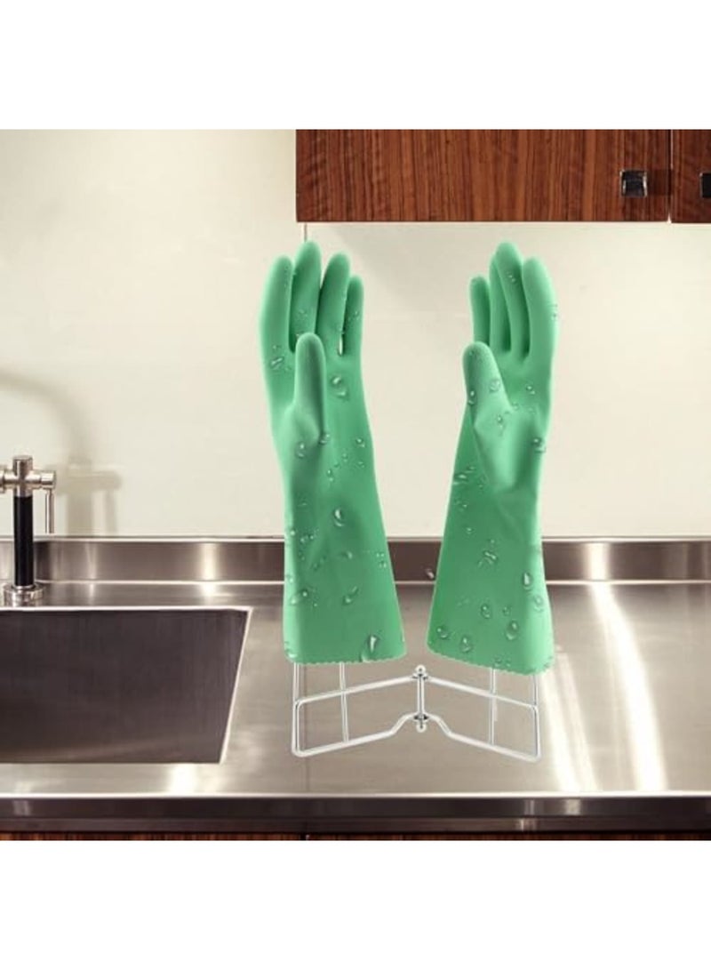 SYOSI Kitchen Glove Holder,Stainless Steel Glove Rack,Kitchen Vertical Glove Support Multi-Purpose Glove Drain Rack,Collapsible Glove Drying Stand,Rubber Glove Drying Rack, Reusable Bag - Image 2