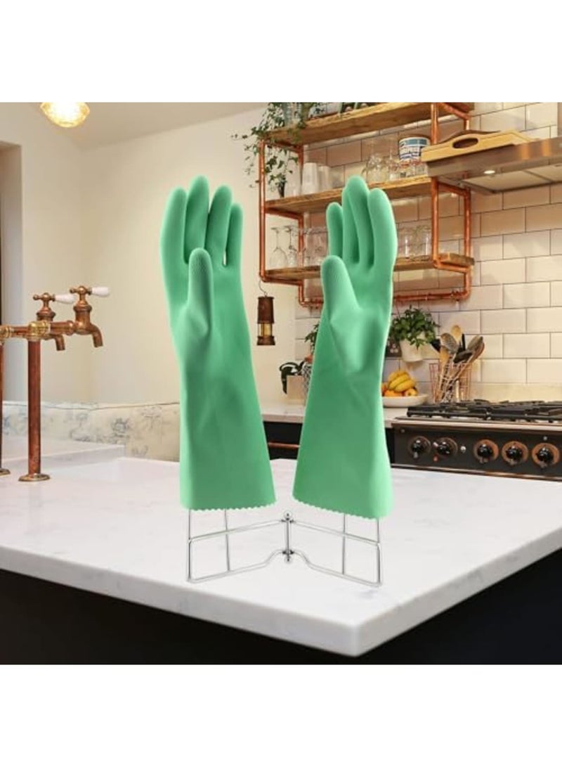 SYOSI Kitchen Glove Holder,Stainless Steel Glove Rack,Kitchen Vertical Glove Support Multi-Purpose Glove Drain Rack,Collapsible Glove Drying Stand,Rubber Glove Drying Rack, Reusable Bag - Image 4