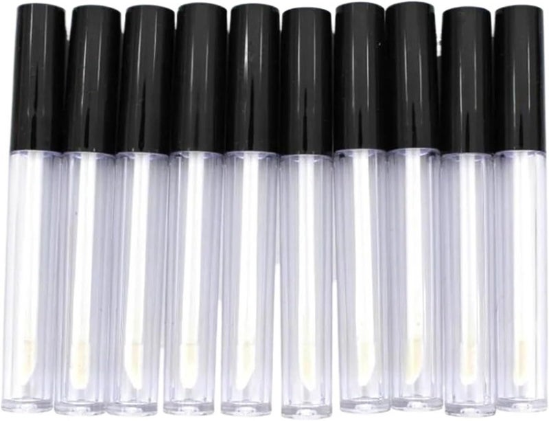 Lipstick Tube 20PCS 2.5ML Empty Lip Gloss Tube Cosmetic Mini Containers Brush Tip Applicator Wand For DIY Beauty Makers, Salons & Personal Use(2.5ML Black) - Image 1