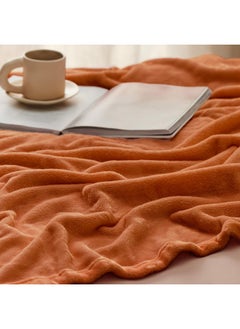 Bedsure Bedsure Burnt Orange Throw Blankets Fleece Blanket Throw Blanket Mango - 300GSM Soft Lightweight Plush Cozy Blankets for Bed, Sofa, Couch, Travel, Camping  - Image 4