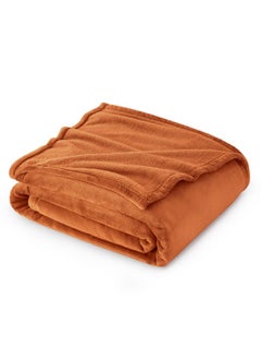 Bedsure Bedsure Burnt Orange Throw Blankets Fleece Blanket Throw Blanket Mango - 300GSM Soft Lightweight Plush Cozy Blankets for Bed, Sofa, Couch, Travel, Camping  - Image 1
