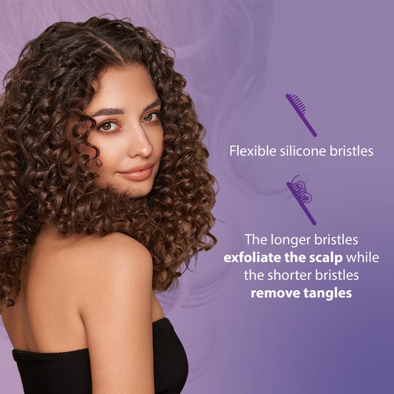 Curl Keeper فرشاة شعر كيرل كيبر فليكس، تركواز - فرشاة لفك تشابك الشعر مع شعيرات مرنة للاستخدام في الحمام، وتمشيط التجاعيد وإزالة التشابك - ملحقات شعر خفيفة الوزن لجميع أنواع الشعر - Image 3