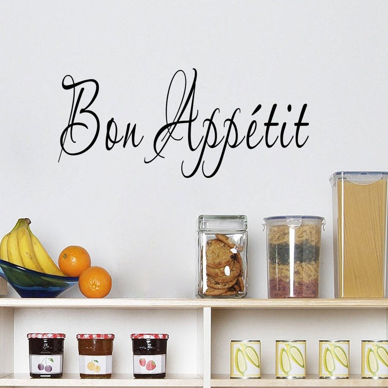 BooDecal Quote Series French Bon Appetit Wall Saying Quotes Vinyl Decals Stickers for Restaurant Kitchen Dining Room Cafe 24 inches x 10 inches - Image 5