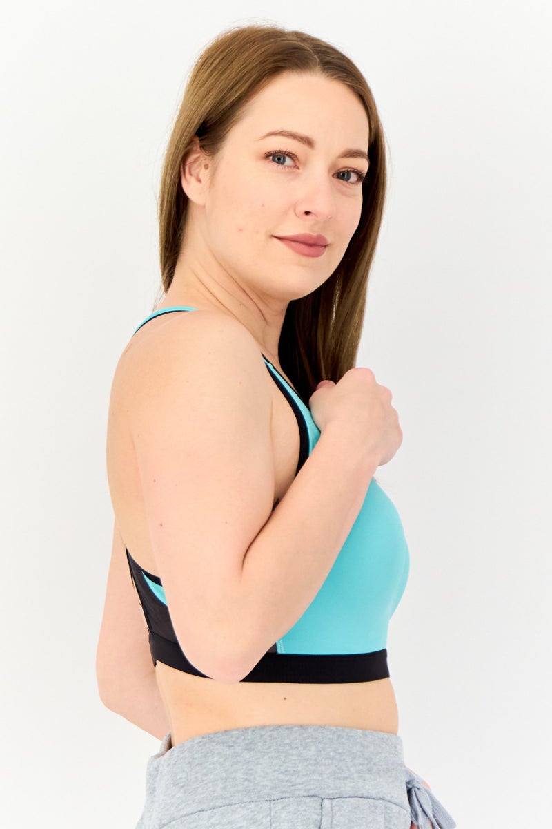 Reebok Women Padded Training Sports Bra, Multicolor/Grey Combo - Image 2