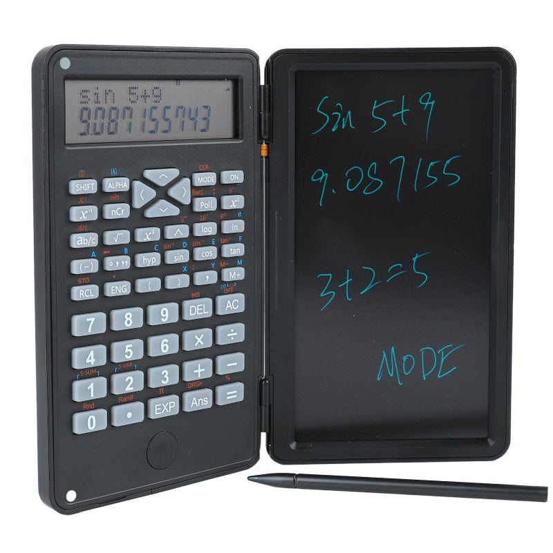 Scientific Calculator Two Row LCD Display Writing Tablet Sensitive Multifunction Desk Calculator for Office School - Image 5