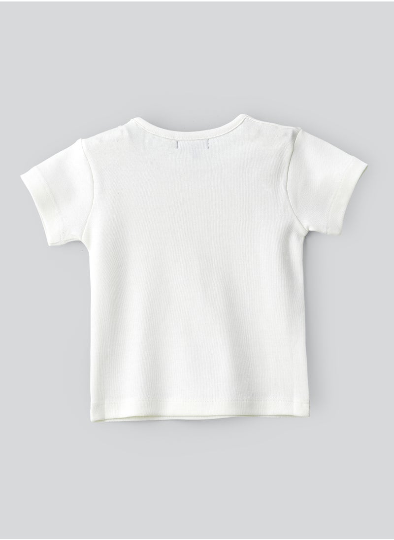 JAM Boys' White Sloth Pattern Cotton T-Shirt  - Image 2