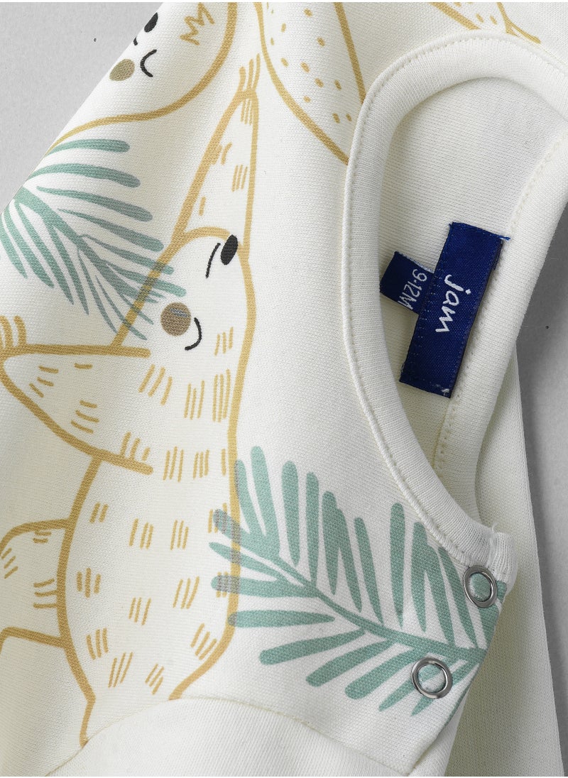 JAM Boys' White Sloth Pattern Cotton T-Shirt  - Image 4