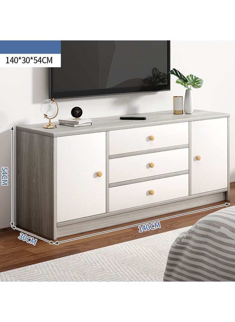 CityRiya-Long TV Stand, 140*30*54cm TV Table for 65+ Inch TV, TV Cabinet, TV Entertainment Center, Media TV Console Table with 2 Tier Storage Shelves, Television Stands for Living Room, Bedroom  - Image 2