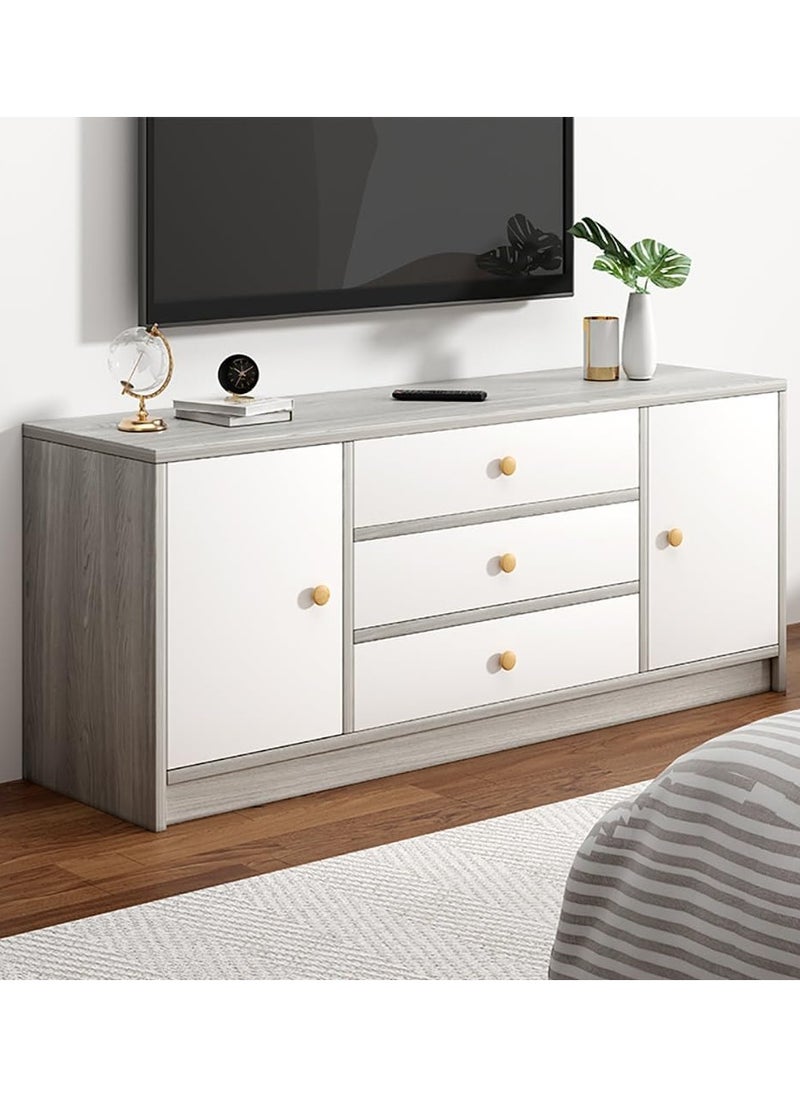 CityRiya-Long TV Stand, 140*30*54cm TV Table for 65+ Inch TV, TV Cabinet, TV Entertainment Center, Media TV Console Table with 2 Tier Storage Shelves, Television Stands for Living Room, Bedroom  - Image 4