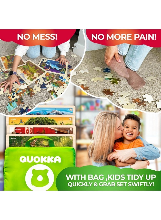 quokka 4Set Puzzles For Kids Ages 4-6 - 24 Pcs Wooden Toddler Realistic Montessori Puzzles Ages 3-5 - Wild Animals Africa Ocean Farm Learning Games For Boys And Girls 4-8 Year Olds  - Image 2