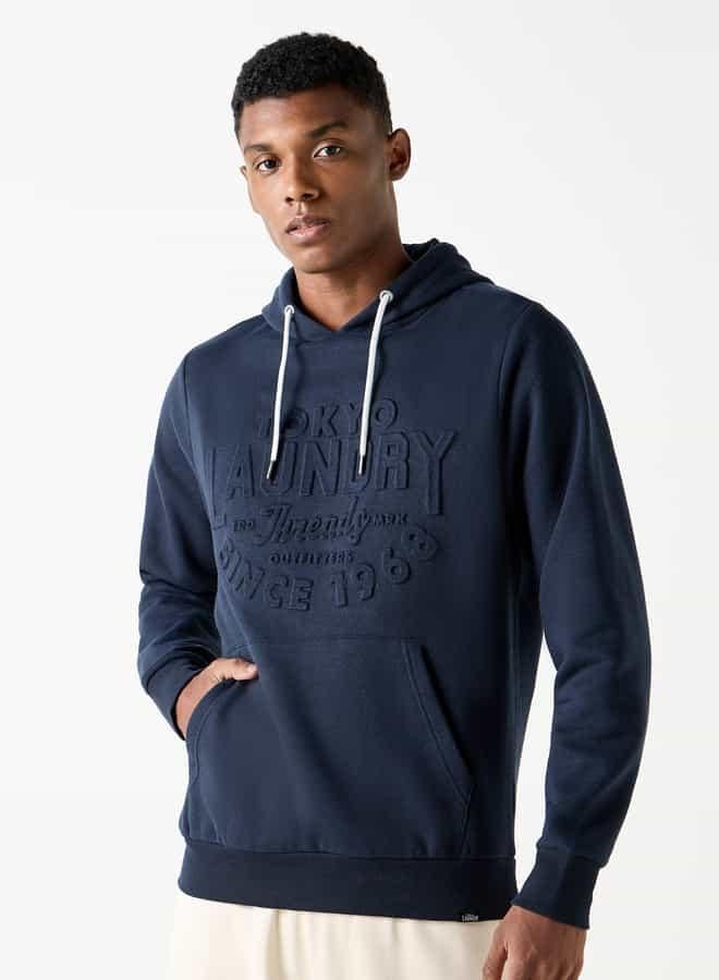 سبلاش فيڤ سويت شيرت منقوش بقبعة وأكمام طويلة وجيوب كنغر - Image 1