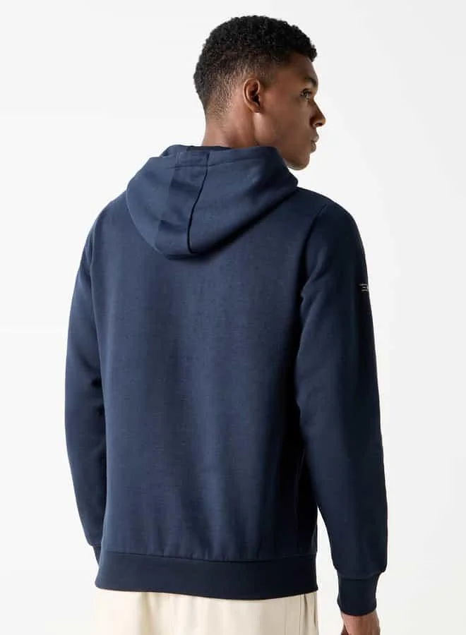 Splash FAV Embossed Hooded Sweatshirt with Long Sleeves and Kangaroo Pockets