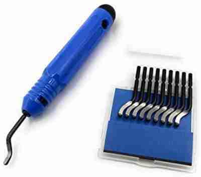 Deburring Tool and Blade Set of 10 pcs for Work on Metals Plastic Wood Wax Multipurpose for Jewellery Making Jewellery Repair Single Sided Speciality - Image 1