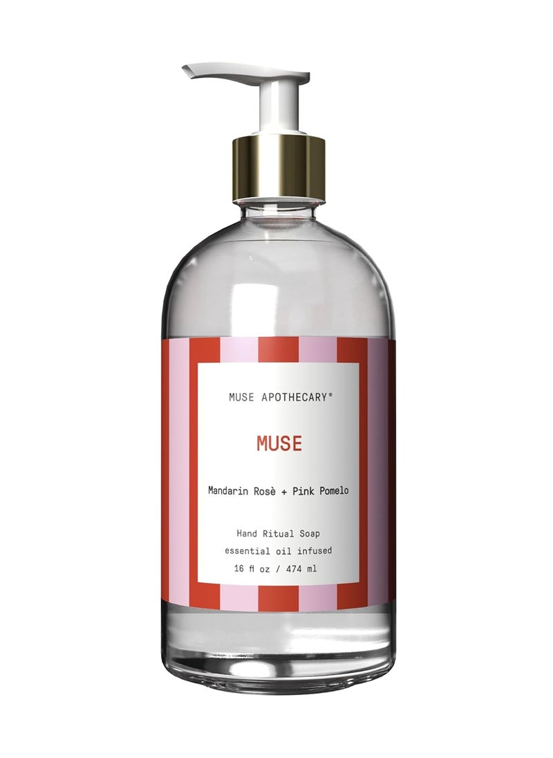 Muse Apothecary Muse Apothecary Hand Ritual  Aromatic and Nourishing Hand Soap Infused with Natural Aromatherapy Essential Oils  Great Valentines Day Gift  16 oz Mandarin Ros  Pink Pomelo 