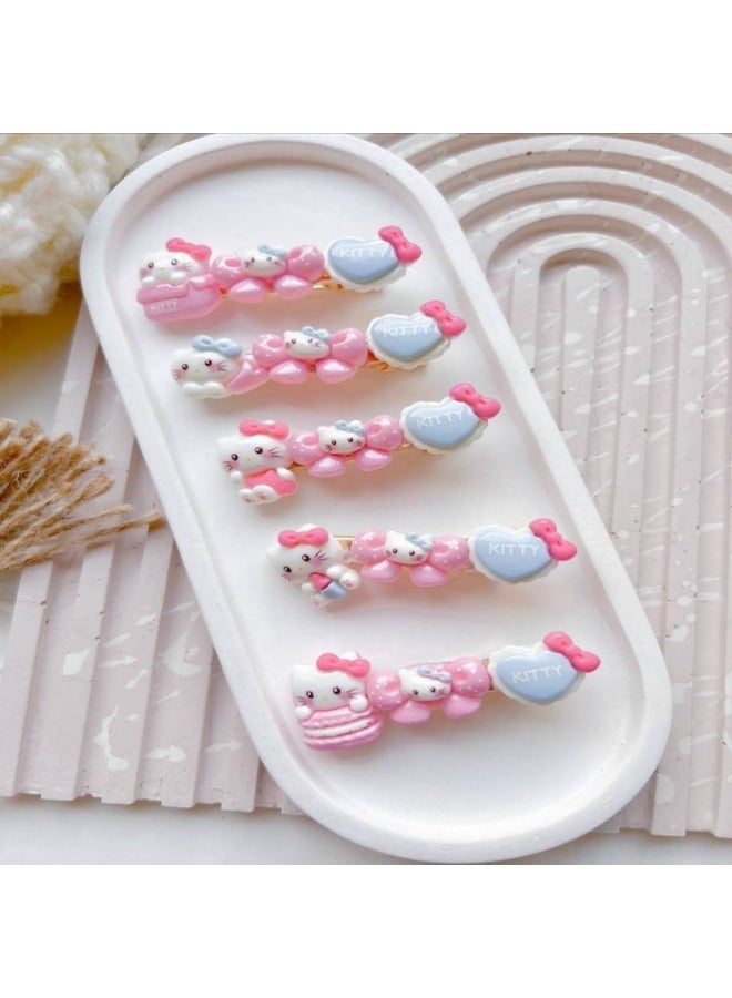 هالو كيتي طقم 2 إكسسوار شعر هيلو كيتي – ربطة شعر واحدة ومشبك شعر واحد للفتيات ( قد تختلف الاشكال ) - Image 4