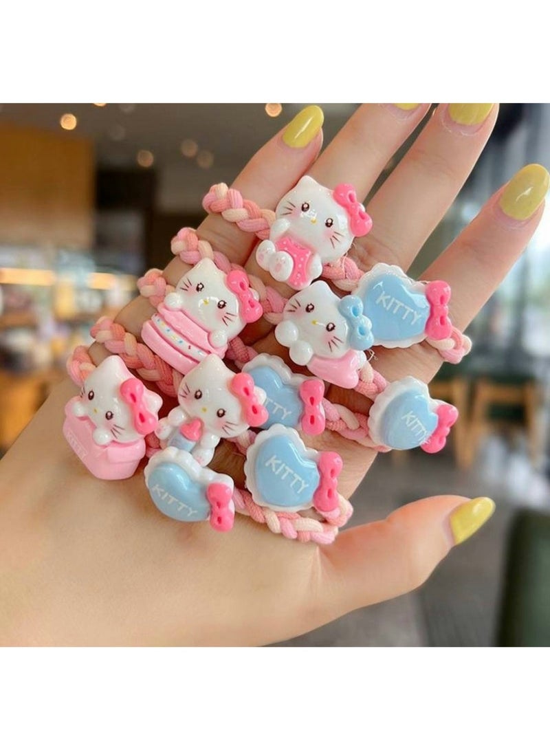 هالو كيتي طقم 2 إكسسوار شعر هيلو كيتي – ربطة شعر واحدة ومشبك شعر واحد للفتيات ( قد تختلف الاشكال ) - Image 3