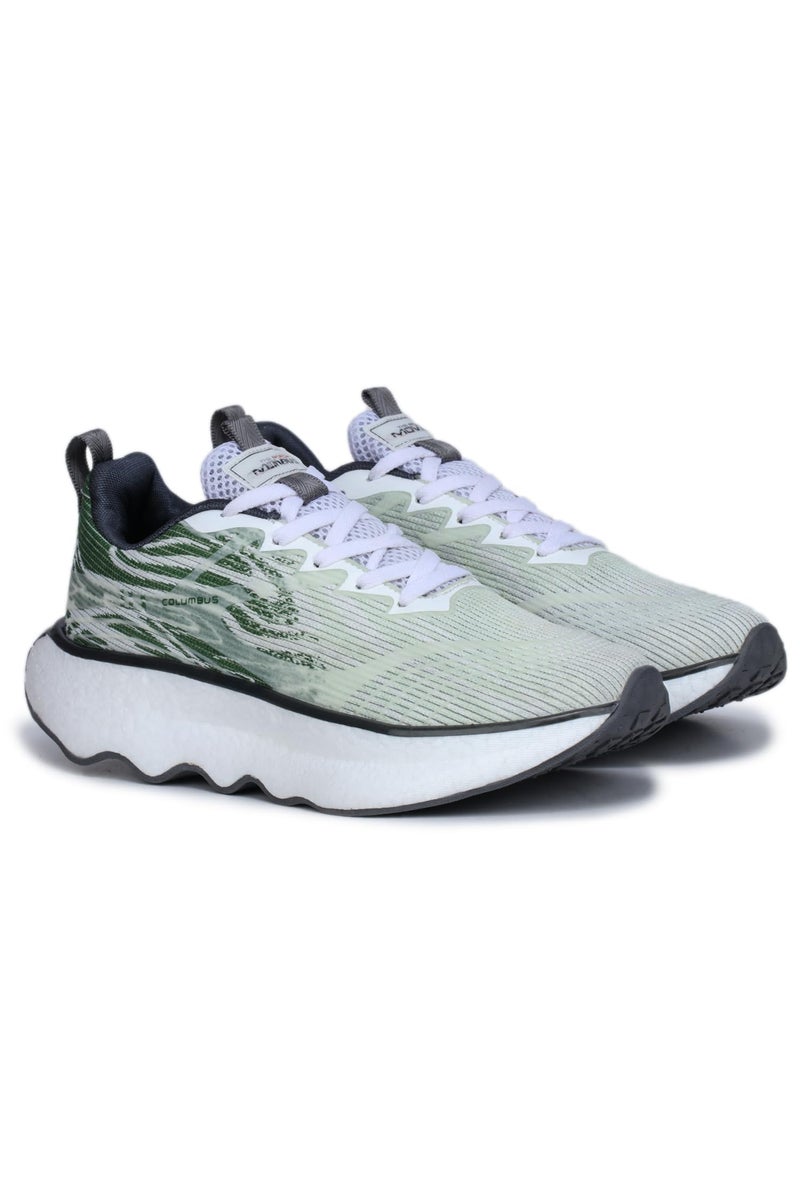 Columbus Viper Sports Shoes - Running Shoes|Walking Shoes| Training & Gym Shoe | Outdoors Shoe for Men (White & Olive), UK 8 - Image 1