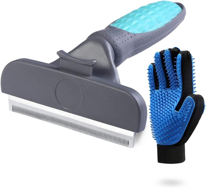 SWIUKPHE Pet Grooming Combs Dog Hair, Self Cleaning Pet De-Shedding Brush Set for Dog and Cat, Professional Pet Grooming Tool Kit for Long Short Haired Pets - Image 1