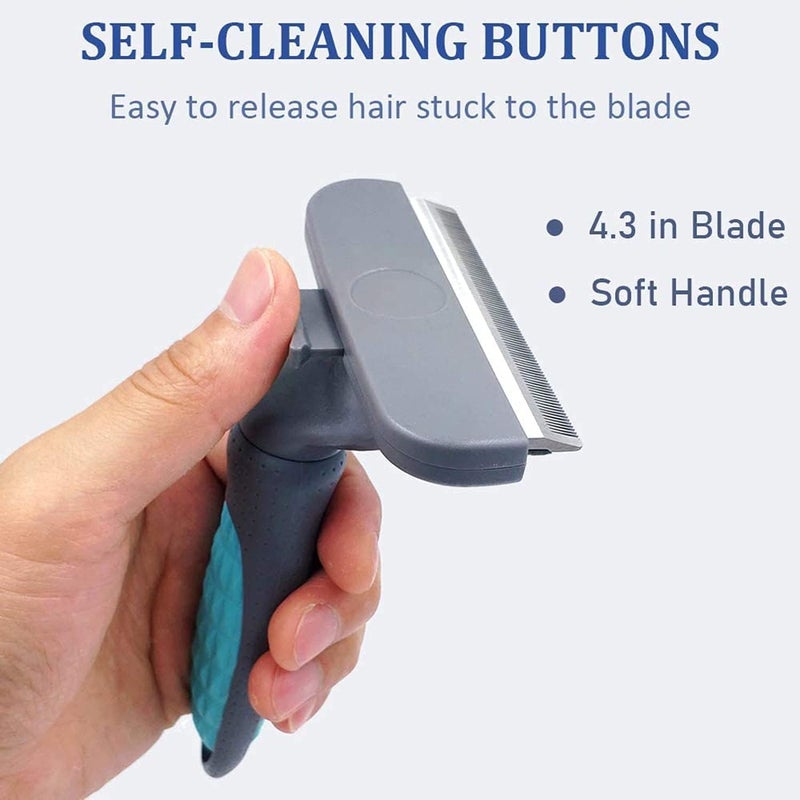 SWIUKPHE Pet Grooming Combs Dog Hair, Self Cleaning Pet De-Shedding Brush Set for Dog and Cat, Professional Pet Grooming Tool Kit for Long Short Haired Pets - Image 3