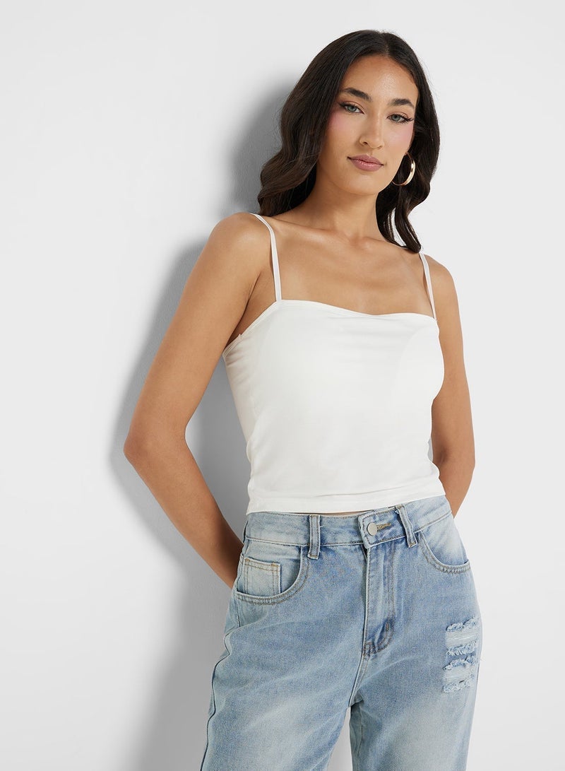 Ginger Basics Microfiber Cami Tank With Bra Top - Image 1