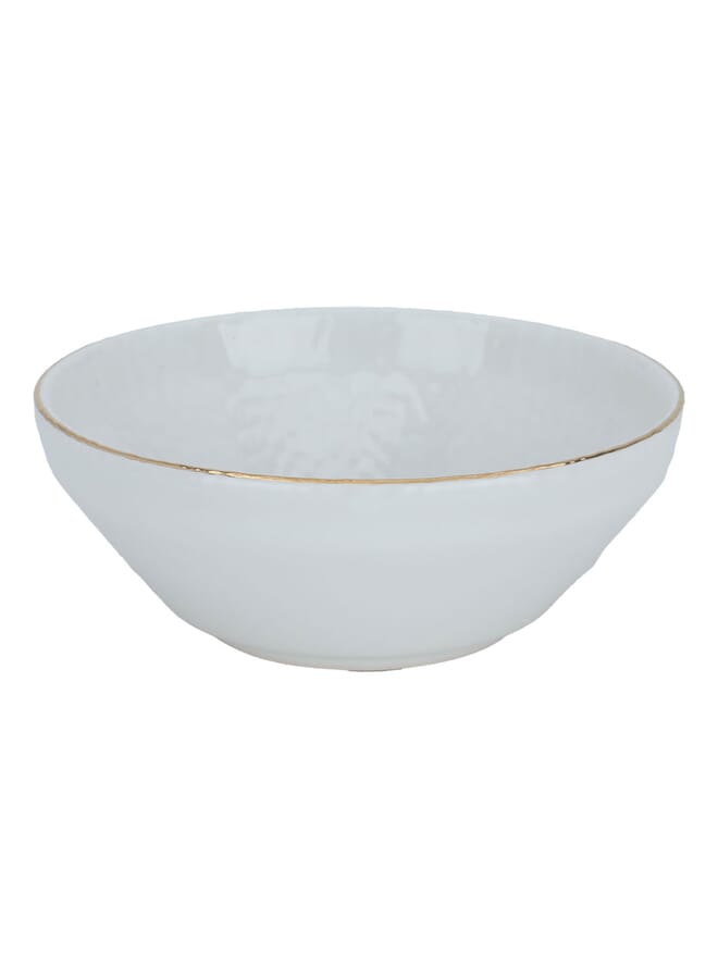 Alsaif Gallery White porcelain soup bowl with gold font, 14 cm - Image 1