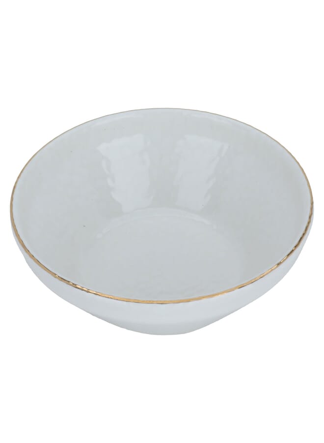 Alsaif Gallery White porcelain soup bowl with gold font, 14 cm - Image 3