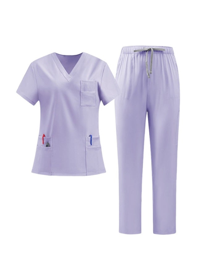 NIBEMINENT Classic  Nurse Scrubs Set Nurse Accessories Medical Uniform Surgical Dental Clinical Top Pants Lab Workwear Clothes - Image 1